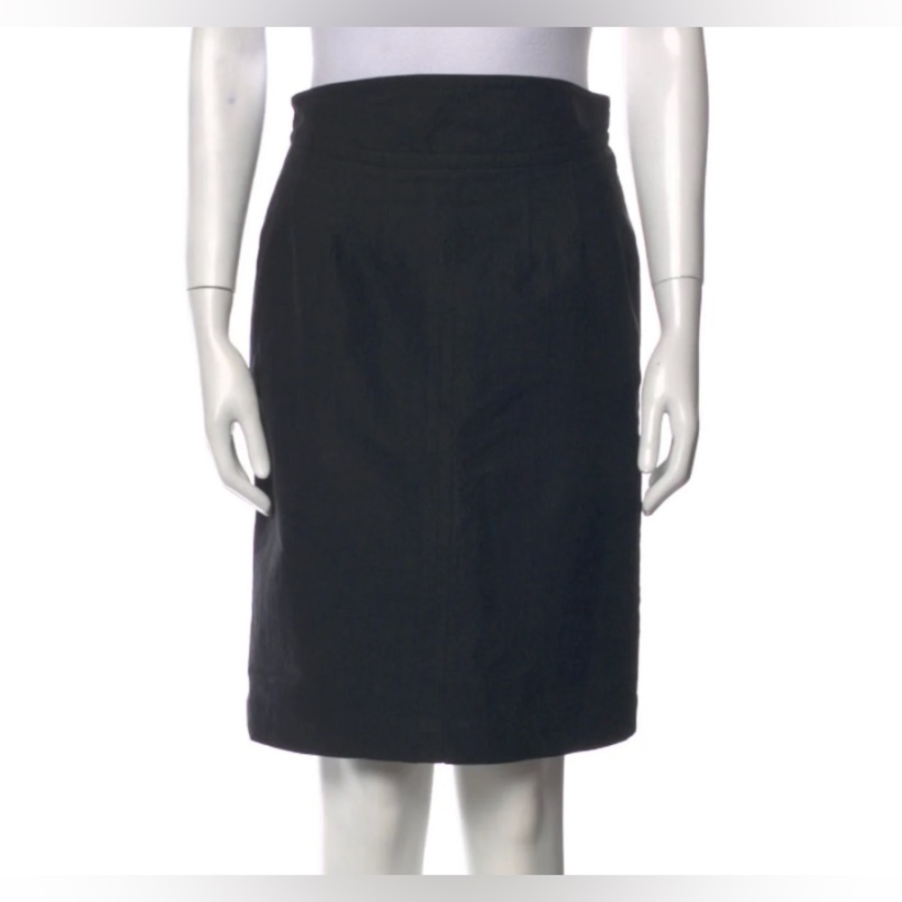 100% Authentic Vintage Fendi Roma Knee-Length Cotton Black Skirt Very